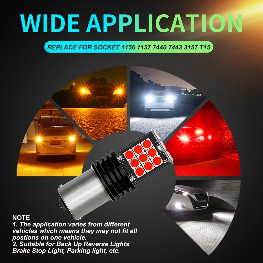LED  극ũ Ʈ, LED ȣ , ڵ , 2X BAU15S PY21W BA15S 1156 T20 7443 W21/5W P21/5W BAY15D 1157 3157 P27/7W, 12V