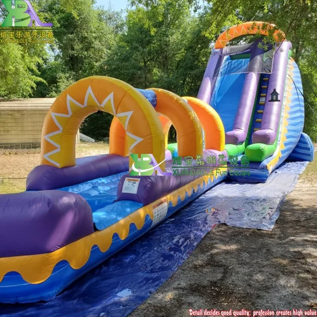Custom Backyard Used inflatable water slide, inflatable water park project slip n slide 1
