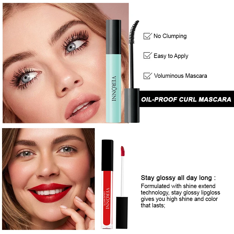 Christmas Makeup Set-7 Piece Multifunction Makeup Face & Eyes Complete Makeup Set,Mascara Concealer Beginner Cosmetics Gift Set 3