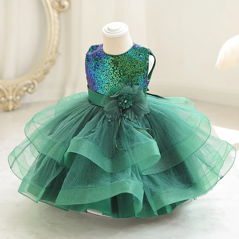 

Kids' Party Birthday Wedding Bridesmaid Girls Luxury Princess Evening Dresses 3 5 7 10 To 12 Years Old Children's Sequin Clothes