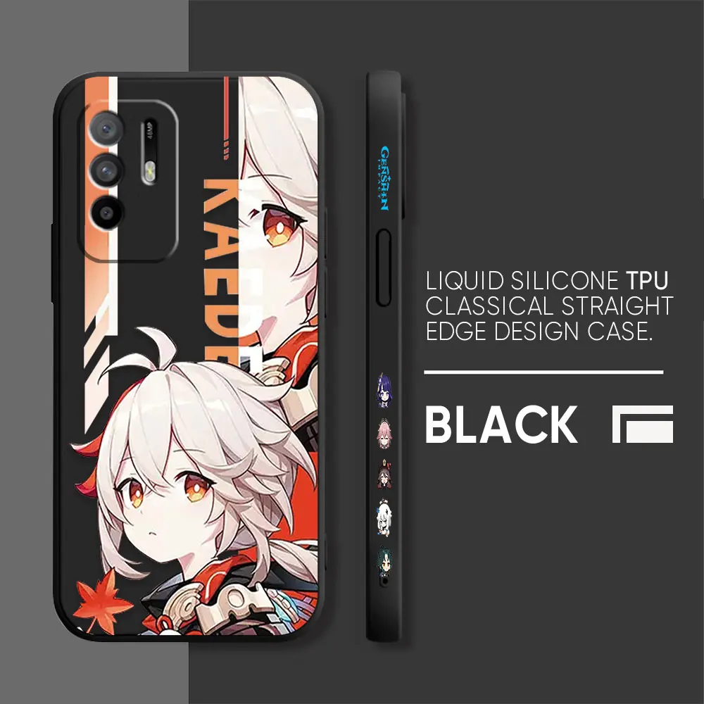 thumbnail image 1 of Case For OPPO A52 A54 A55 A57 A59 A93 A83 A92S A93S 4G 5G A16 Colour Simple Liquid Silicone Case Best Genshin impact, 1 of 5
