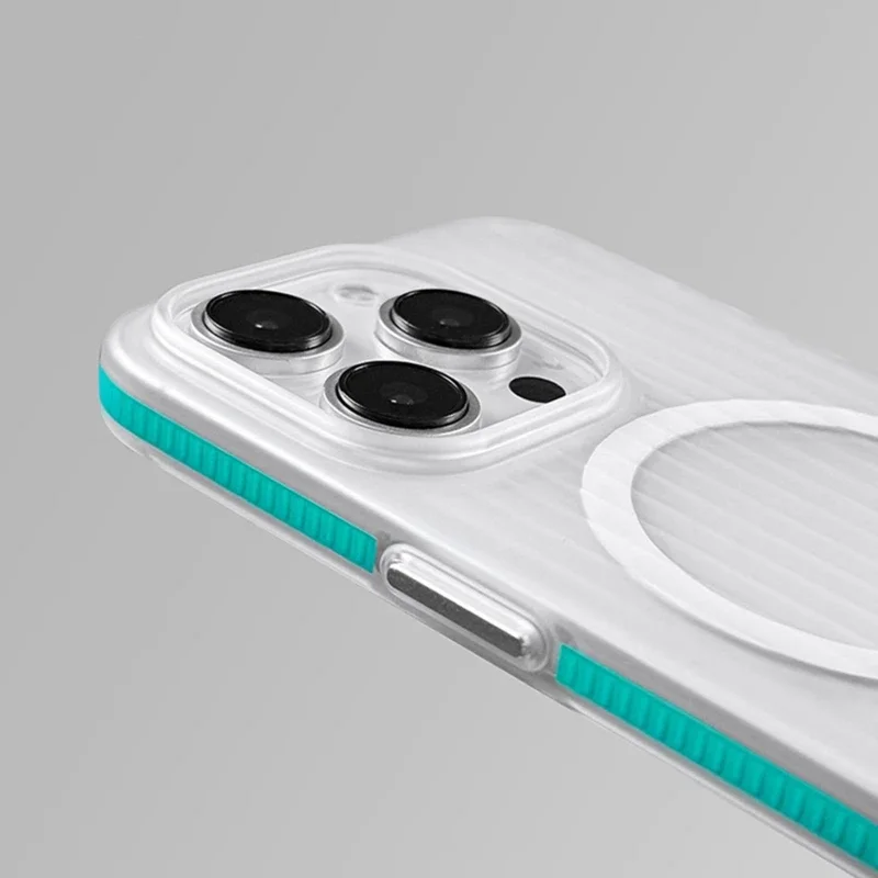 Geometric 3D Stripes Wireless Charging Phone Case with Anti-Fall Bumper and Frosted Finish