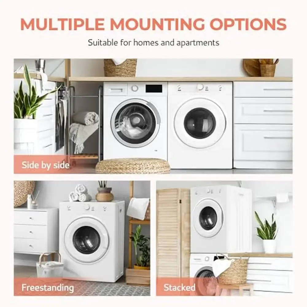 3.5 Cu. Ft. 1500W Stainless Steel Clothes Dryer Sensor Dry ECO Mode Wide-Angle Door Opening Portable Apartment ETL Certified 6