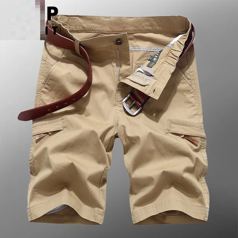 

Мужские свободные шорты-карго, зеленые тактические шорты с несколькими карманами, в Корейском стиле, лето 2023