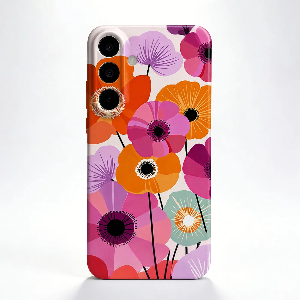 Modern Abstract Flower Pattern Hard PC Phone Case Cover