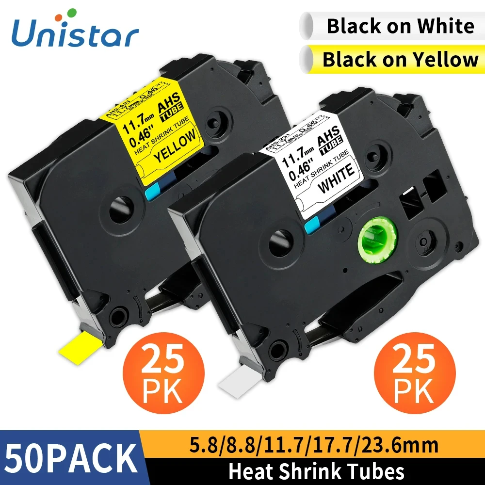 Hse-211 Hse-221 Hse-231 Hse-241 열 수축 튜브 테이프, 브라더 Ptouch 라벨 메이커와 호환 가능한 산업용 PTE550W, 1.5m