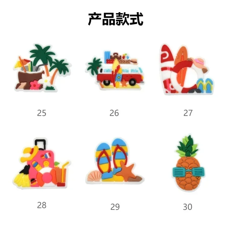 2 Stück / Menge PVC Sommer Kokosnussbaum Berufung Avocado Vogel Muschel Schuhschnallen Charms Dekoration für Clog Sandalen Zubehör Geschenk – Detail 6
