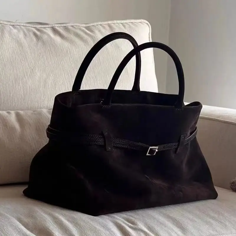 Vintage-Einkaufstasche für Damen mit großem Fassungsvermögen – elegantes Braun, strukturierter Druckknopfverschluss, stabile Griffe für Arbeit, Reisen, Alltag – Detail 10