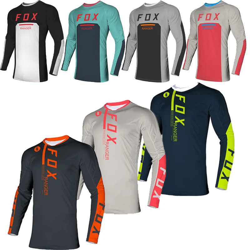 

2024 Motochross Mountain Enduro Bike Clothing Moto Downhill T-shirt Ranger Fox Men's Bike Jersey Mountain Bike Shirt BMX