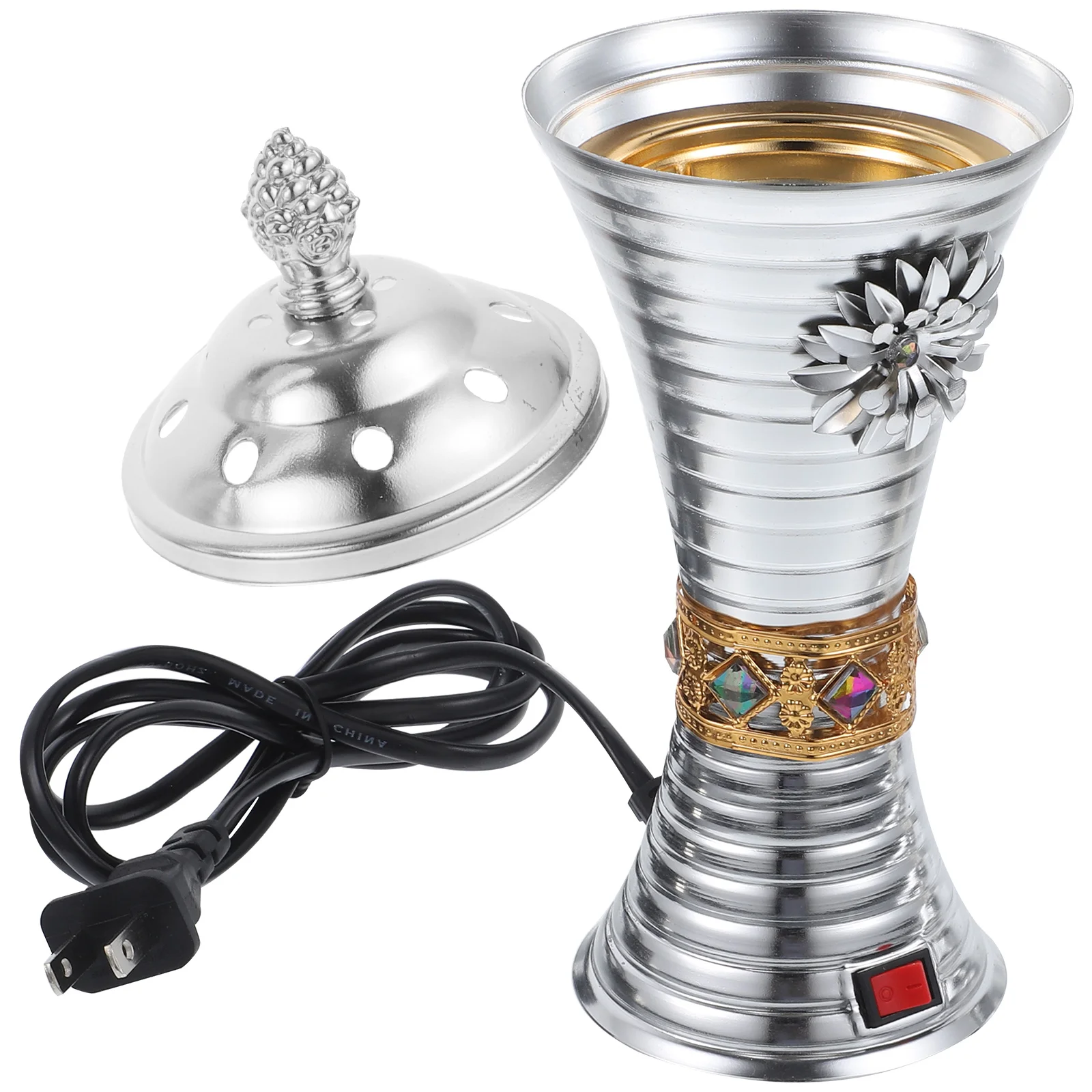 

Charcoal Incense Burner Iron Censer Electric Censer SPA Incense Burner Iron Censer Decor (US Plug)