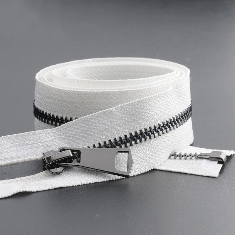 2pcs Meetee 5# Metal Zippers 15/60/70/80cm Auto Lock Zips for Down Coat Garments Zipper Shoes Pocket Garment Sewing Accessories 
