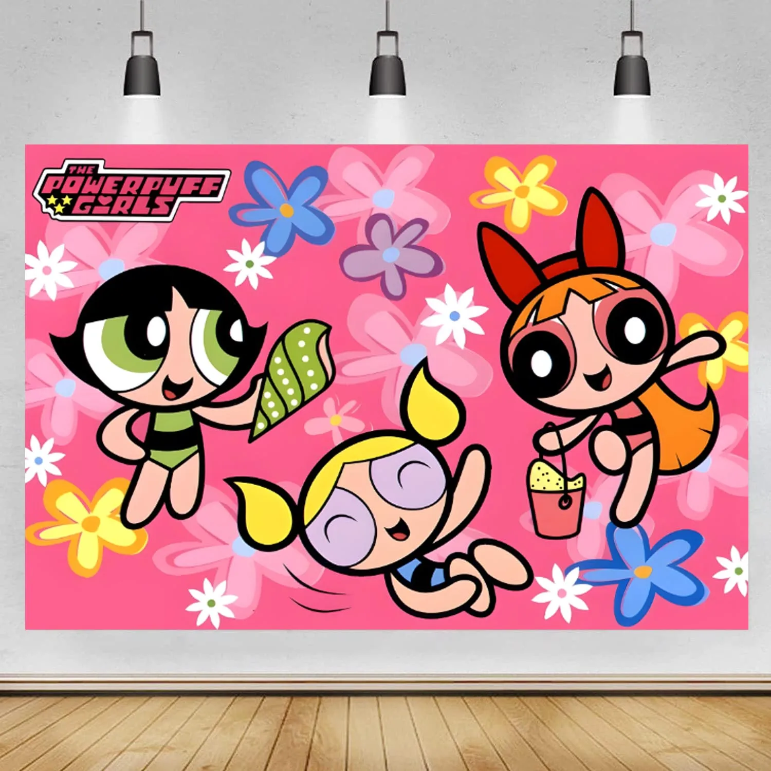 Powerpuff Girl Sfondo Banner Vinile Foto Sfondo Per Principessa Ragazze Festa Di Compleanno Decor Cake Table Banner