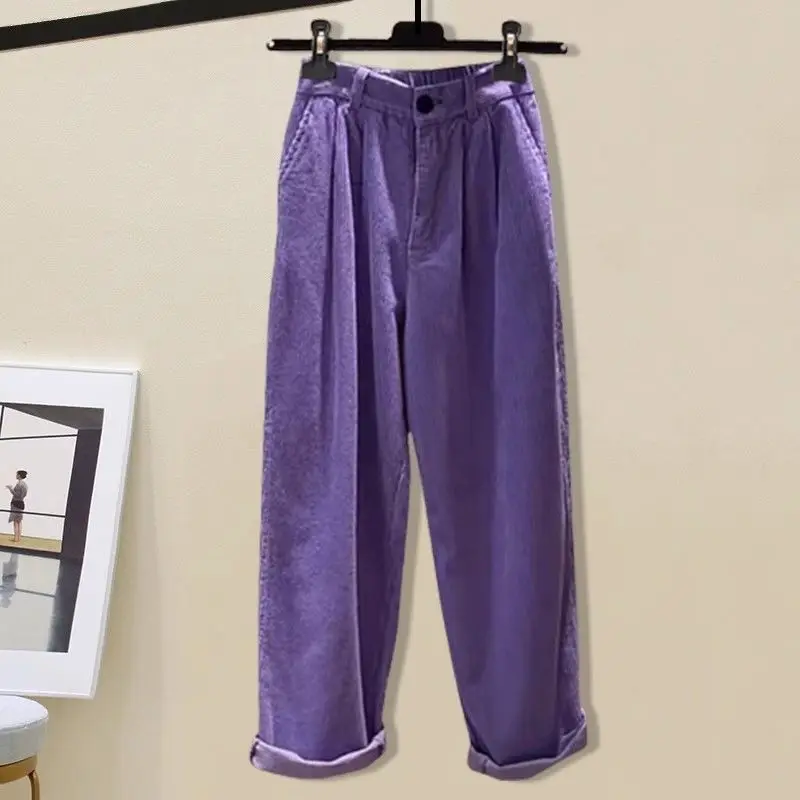 Autumn Wear Women's 2023 New Korean Fashion Loose and Age Reducing Long Sleeved Sweater Wide Leg Pants Two Piece Set