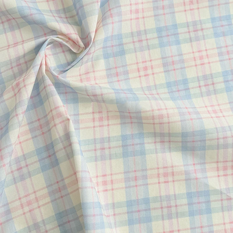 1x1,45 m Baumwolle Bunte Plaid Stoff Digitaldruck DIY kinder Kleidung Hause Kleidung Pyjamas Tuch Farbe Karierten stoff – Detail 3