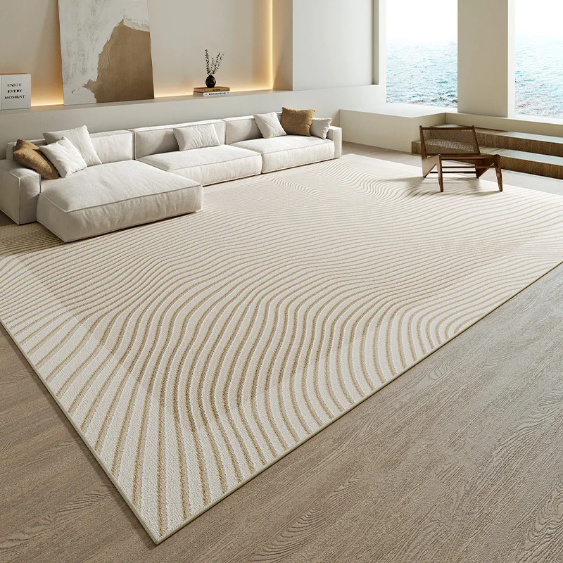 Wabi-sabi Wind Bedroom Decor Plush Carpet Thickened Study Anti-slip Mat Japanese-style Carpets for Living Room Home Striped Rug 3