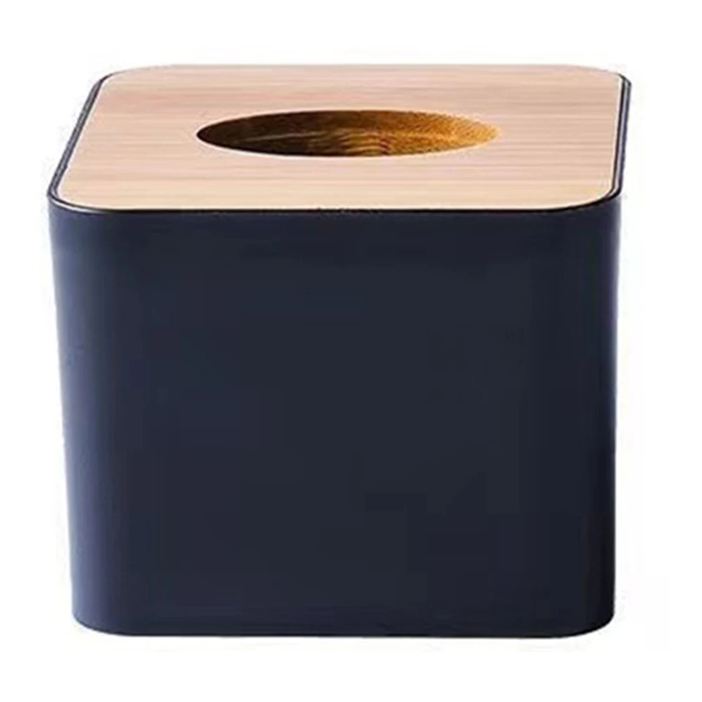 

Home Tissue Paper Dispenser White Tissue Box Napkin Containers With Wood Cover Smooth Wooden Facial Tissue Container