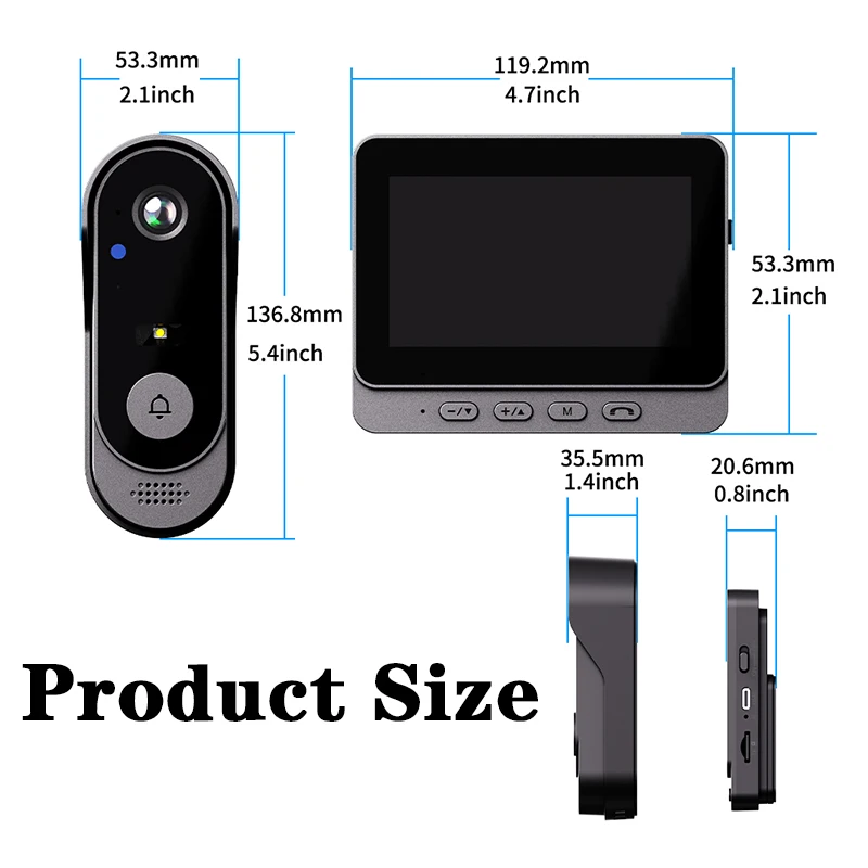 💥 Smart HD WiFi Doorbell Camera – 4.3" Screen, Night Vision & 365-Day Standby for Total Home Security 🔒🏠✨ – Now 50% OFF - BUY 2 FREE SHIPPING 🔥