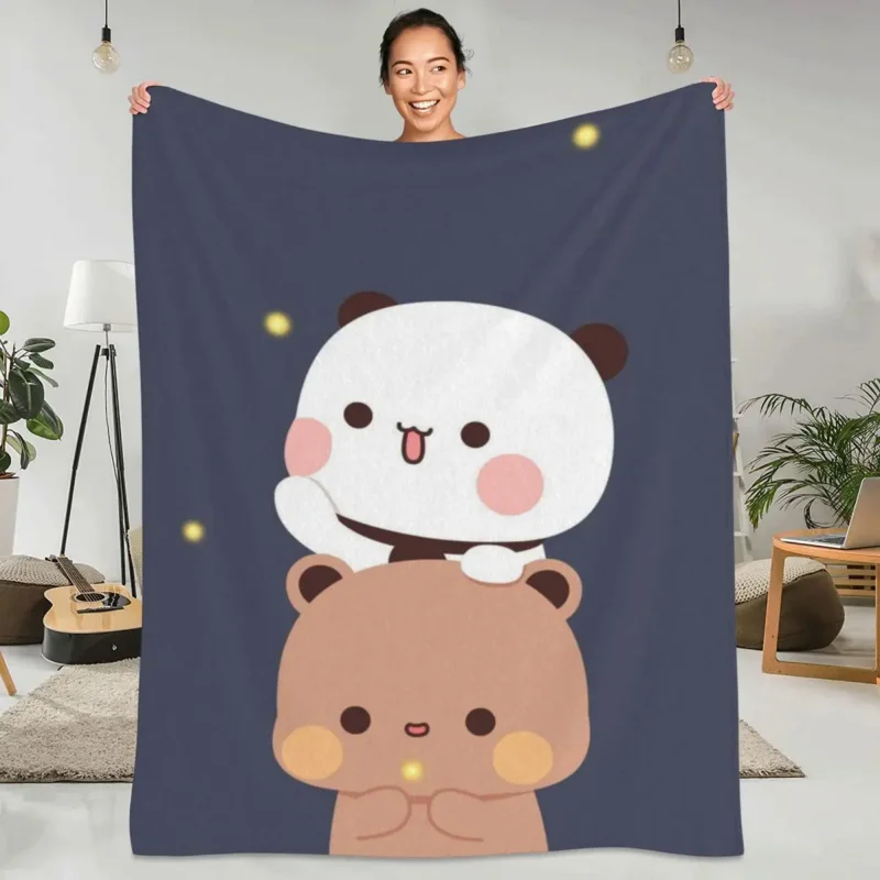 

Soft Durable Blanket Travelling Bubu And Dudu Throw Blanket Lovely Bear Night Flannel Bedspread Couch Bed Novelty Sofa Bed Cover