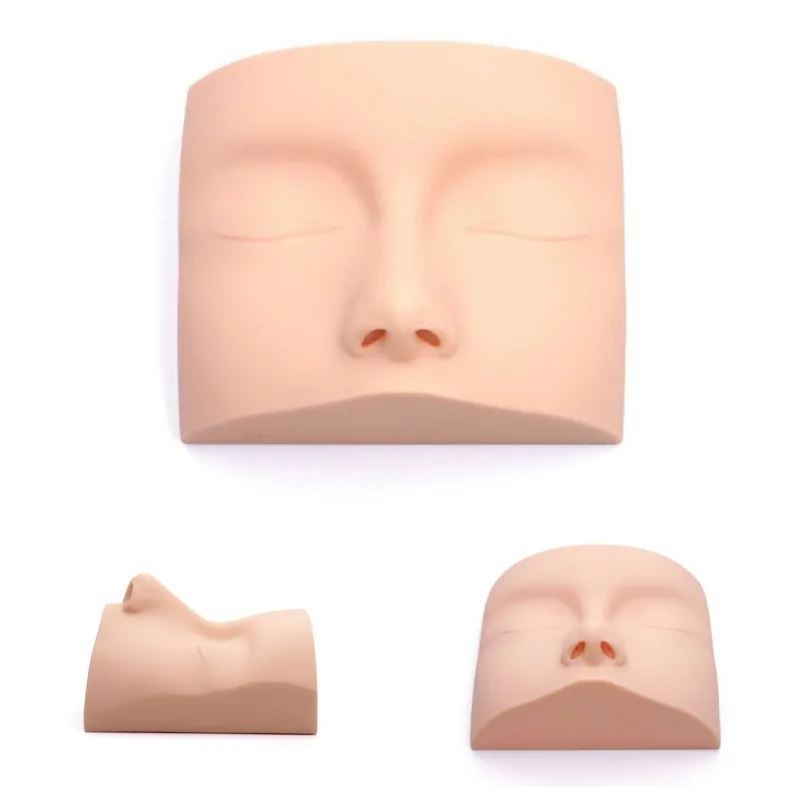 

1 Pc 5D Simulated Silicone Half Face Mold Reusable Tattoo Practice Eyebrow Mask Board for Permanent Makeup Training Beginners