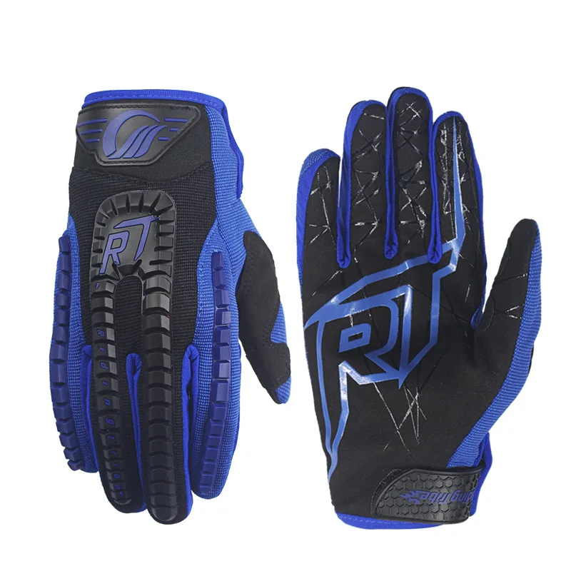 

Bike Gloves Moto Off Road Sport Motocross Glove Blue Full Finger Riding Gloves with Touch Screen Gloves CE-12