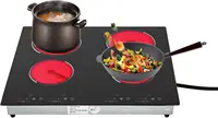 3000W 110V Cooktop Portable 4 Burners Electric Built-in Cooktop Sensor Touch Control Countertop Electric Hot Plate with Kid Safe 1