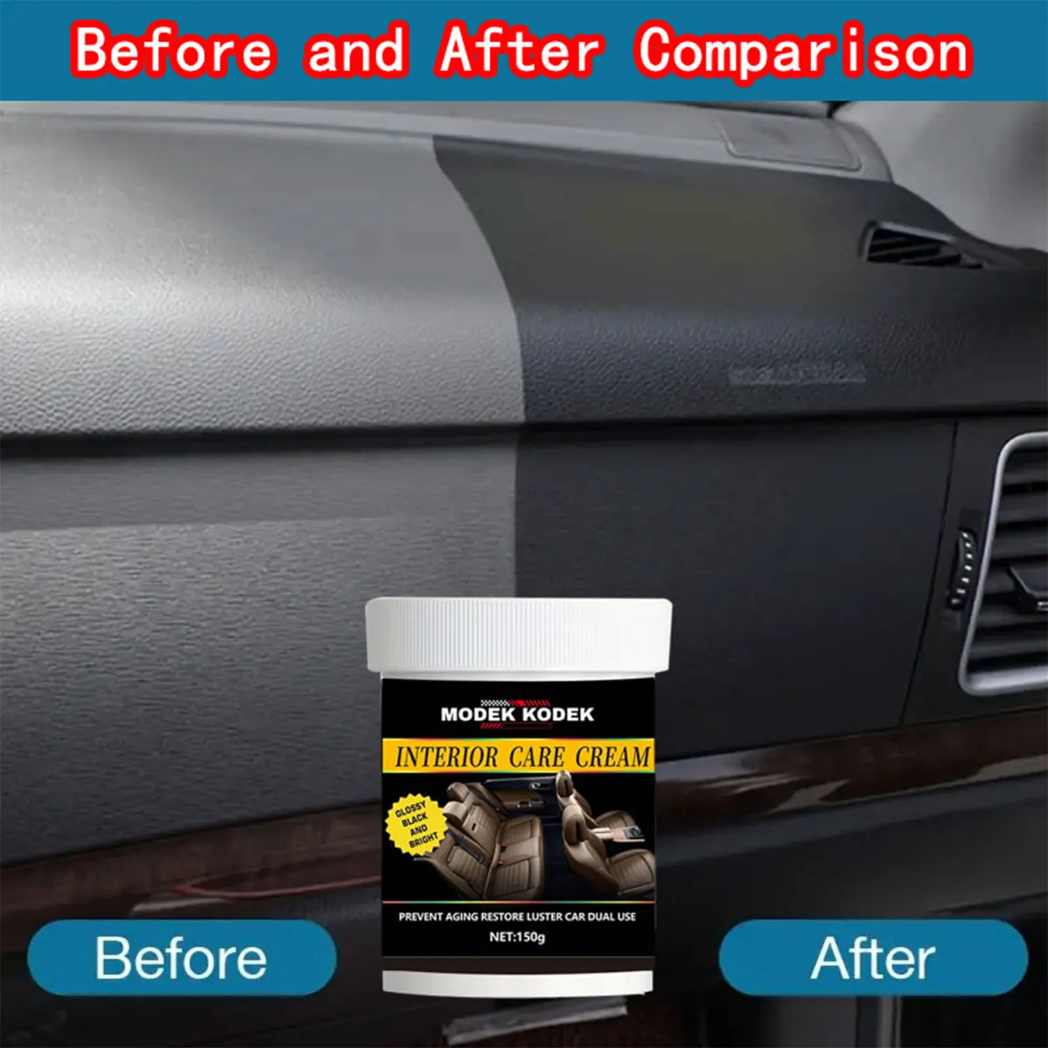 Car Interior Renovation Care Paste Is Suitable for Car Tires, Household Plastic Artificial Leather Furniture, Multi-Functional Interior Paint Renovation and Repair Wax, Dashboard Wax Powder Polish