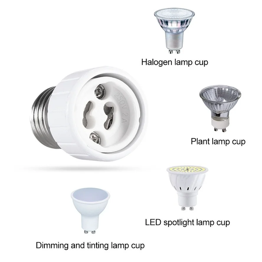 Selling E27 to GU10 Converter LED Light Lamp Bulb Adapter Adaptor Screw Socket ceramic material Converter Socket Light Bulb