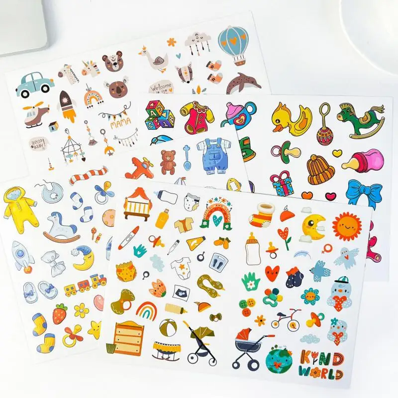 178pcs/4 sheets Baby Scrapbooking Stickers for Album Gender Reveal