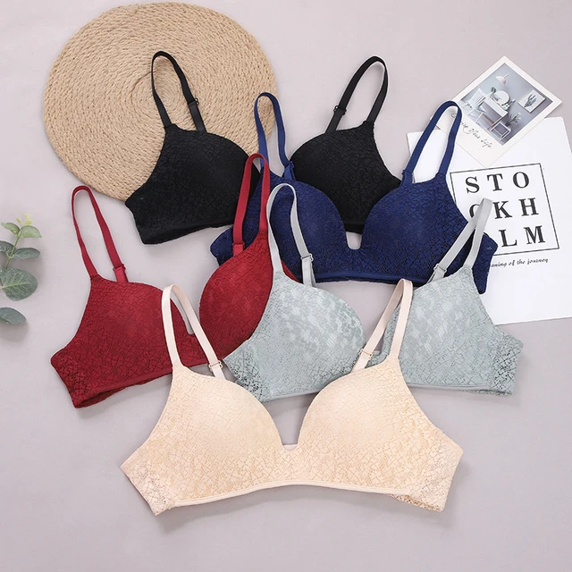 Bra For Women Lace Bras Sexy Lingerie Wire Free Bralette Push Up Gather  Brassiere Simple Student Breathable Comfort Underwear - AliExpress