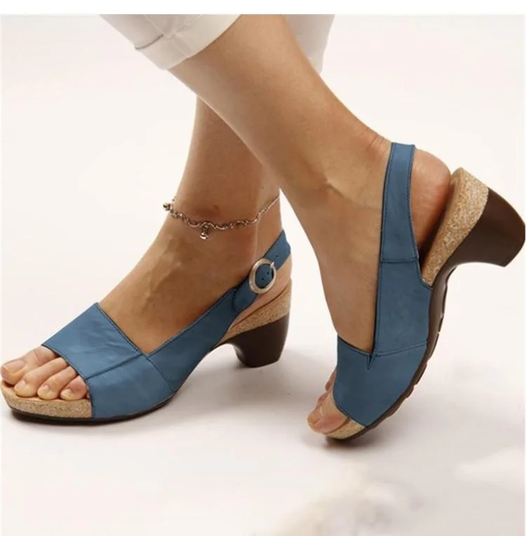 Fashion Shoes Women Sandals Square Toe Comfortable Platform Shoes Woman Mid Heel Beach Party Sandals Plus Size Zapatos Mujer