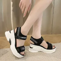 Women Sport Sandal Summer New Fashion Slope Heel Elevated Platform Shoes Girls Outdoor Leisure High Heeled Fish Mouth Sandals - Image 3