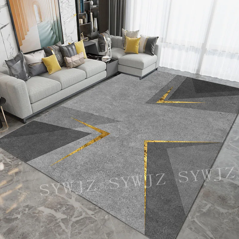 Black Gold Marble Modern Luxury Carpets for Living Room Bedroom Large Area Rugs Green Geometric 3D Printed Carpet Home Floor Mat