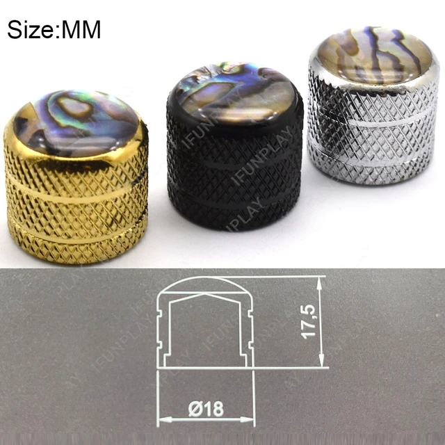 Manopole Chitarra Telecaster KAISH - Set Di 2 In Metallo Nero, Con Vite, Per Chitarra/Basso - Foto 2