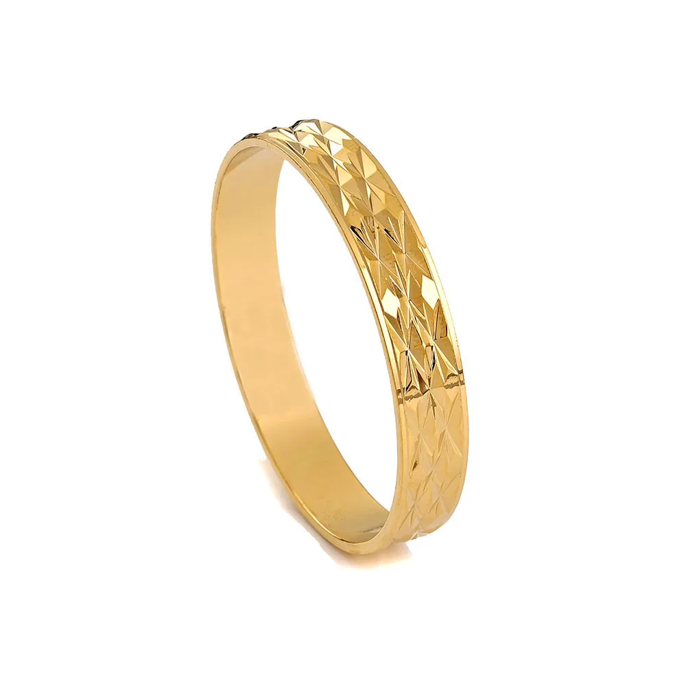 4Pcs 18k 8mm Width 45MM 55MM 65MM 70MM Dubai Baby Cute Bangles For Girl Jewelry Gold Color Bangles Girls Birthday Jewelry Gifts