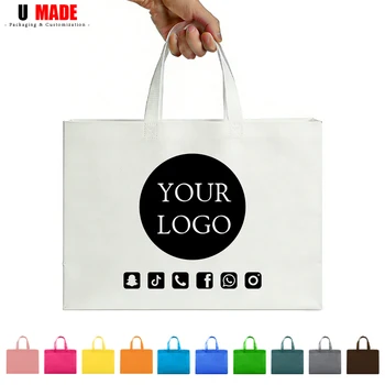 10/20/50Pcs Custom Tote Non-woven Bags with Handle Bulk Personalized Reusable Shopping Bags with Logo Customized for Business 1