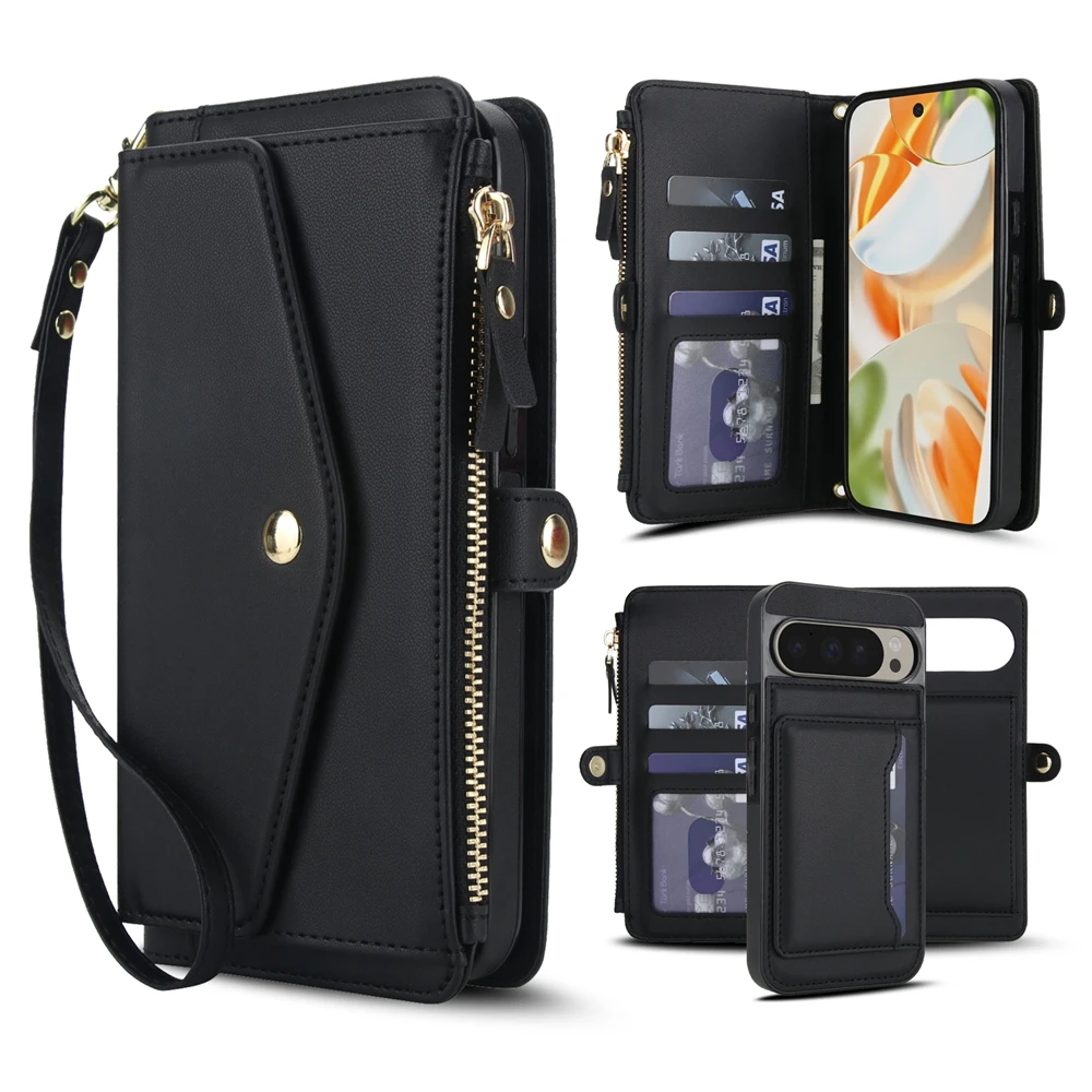 Versatile Crossbody Detachable Wallet Case with Card Slots and Lanyard Purse