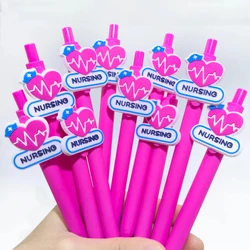 Set of 10 Pink Series Medical - Themed Ballpoint Pens - Stylish Solid Colors (10pcs)