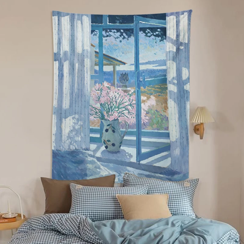 Window Painting Tapestry Bohemian Aesthetic Room Decoration Tapestries Decoration Pictures Room Wall Wall Pendant Tapestries