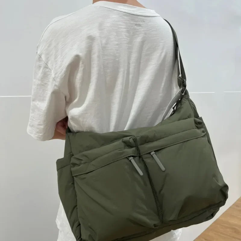 Nylon Zipper Casual Handbag Men Multi-pocket Streetwear Messenger Bag Waterproof Sport Shoulder bag High Capacity Bags For Women 4