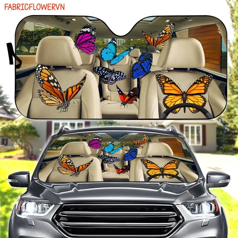 

Butterfly Car Sunshade, Butterfly Car Decoration, Butterfly Windshield, Animal Lovers Gift, Animal Car Sunshade, Gift For Mom, G