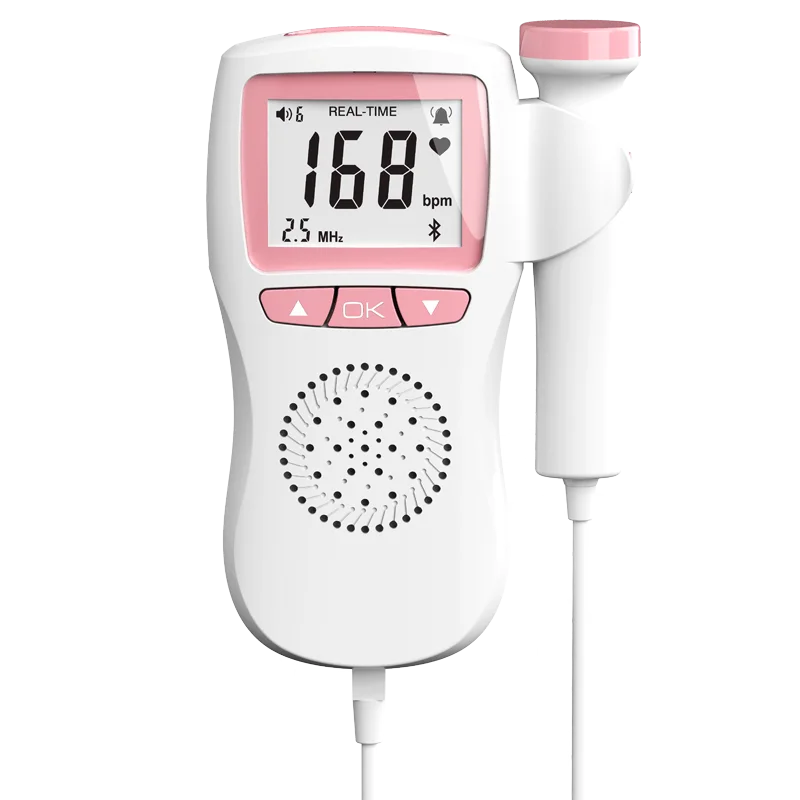 Fetal Doppler 2.5MHz Probe Heart Beat Monitor Home Pregnancy Baby Sound Heart  Rate Detector Portable Pregnant Fetal Pulse Meter Color: pink