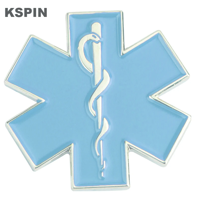 Colorful  Star of Life Nursing Ambulance Lapel Pin Badge Pin EMT EMS Blue Enamel Pins Brooch Badges XY0573