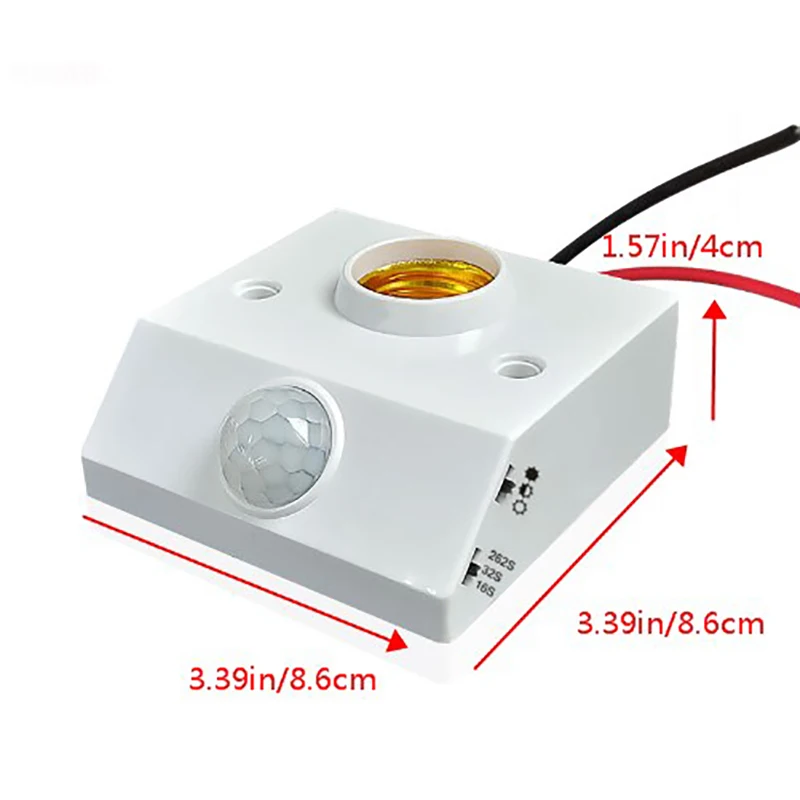 AC85-265V 자동 인체 적외선 IR 센서 램프 거치대 LED 전구, E27 베이스 PIR 감지기, 벽 램프 거치대 소켓