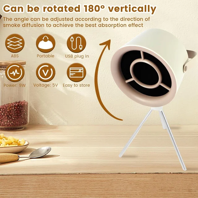 Portable Range Hood, Portable Kitchen Exhaust Fan, Portable Range Hood for Cooking, Portable Hood Vent, Desktop Range Hood, Mini 5