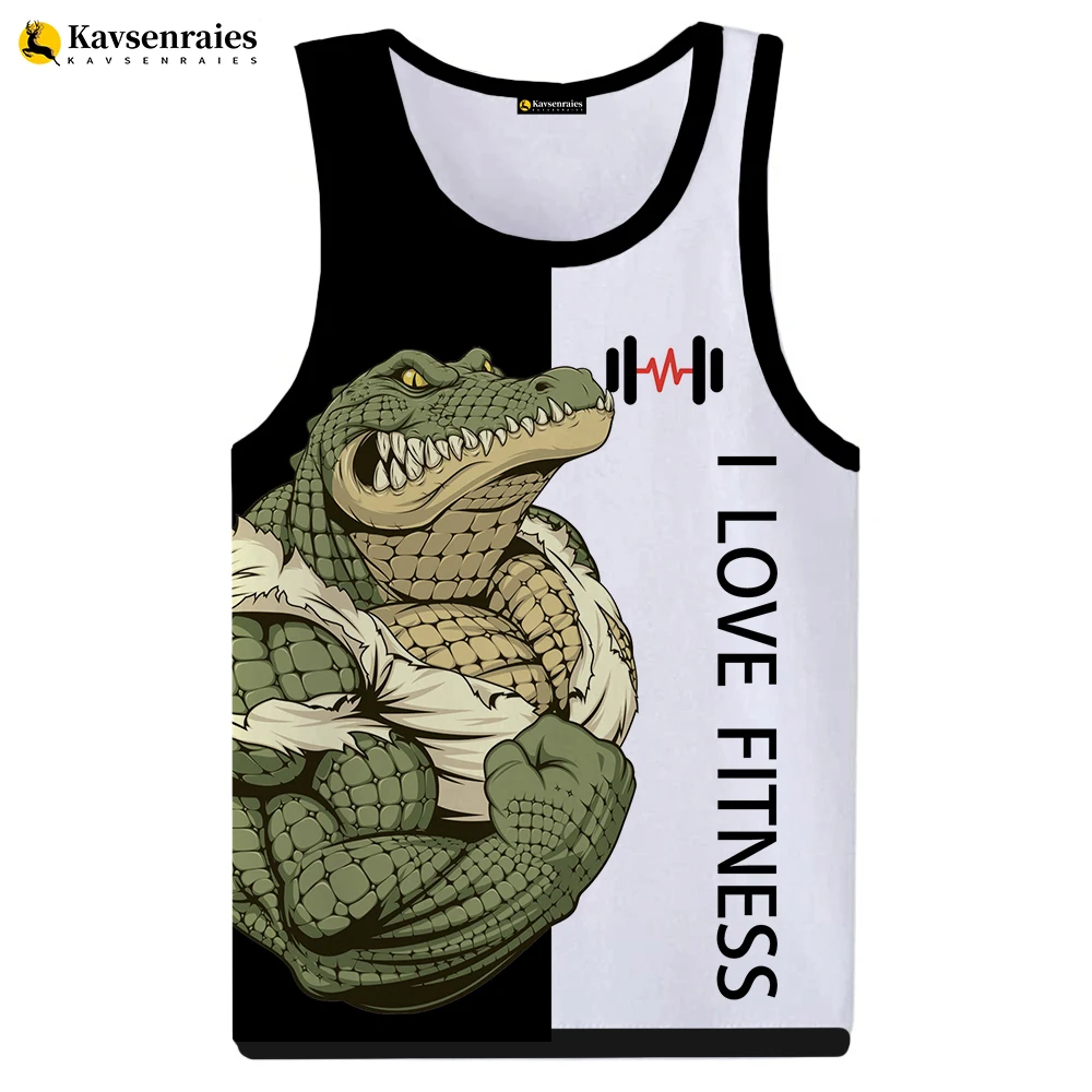 2023 New Bulldog Love Fitness 3D Tank Tops Cartoon Animal Letter