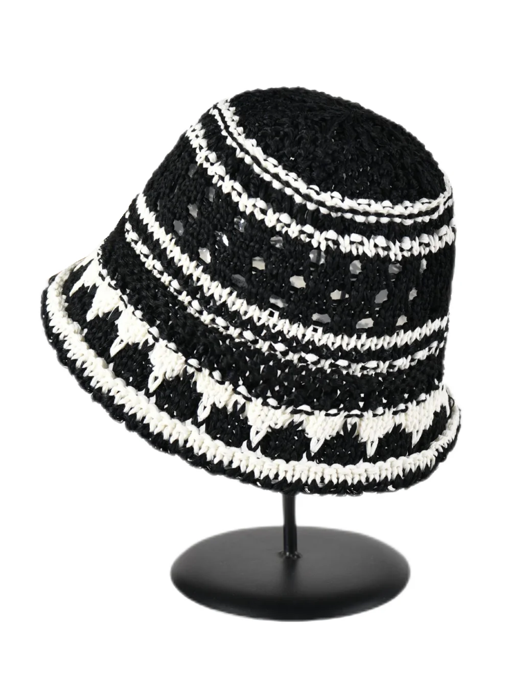 Summer Striped Solid Hollow out Bowl Hats for Women Casual Korean Foldable Sun Hat Bucket Hat Panama Travel Cap