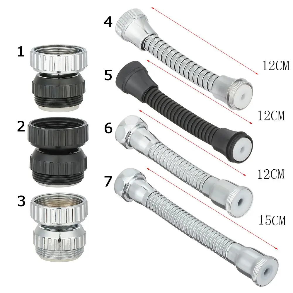 Kitchen Faucet Adapter 12/15cm Kitchen Tap Extension Hose Stainless Steel Adjustment Hose Faucet Water Pipe Connection Accessories