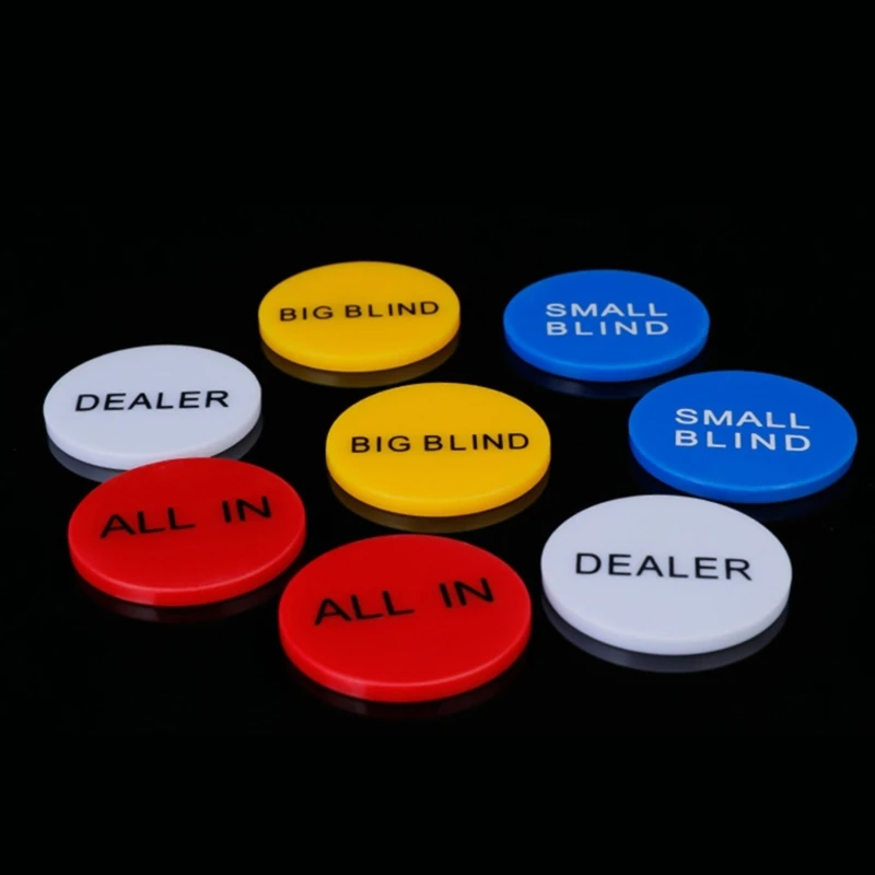 4Pcs Professional Poker Game Small Blind Big Blind Dealer Buttons Poker Cards Guard Protector Coin Chip Button poker dealer button