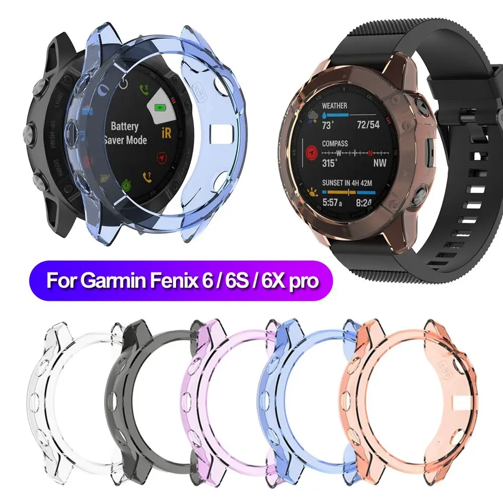 Akcesoria do inteligentnego zegarka Protector wyczyść TPU Watch Case ramka bumpera osłona ochronna dla Garmin Fenix 6 6S 6X Pro