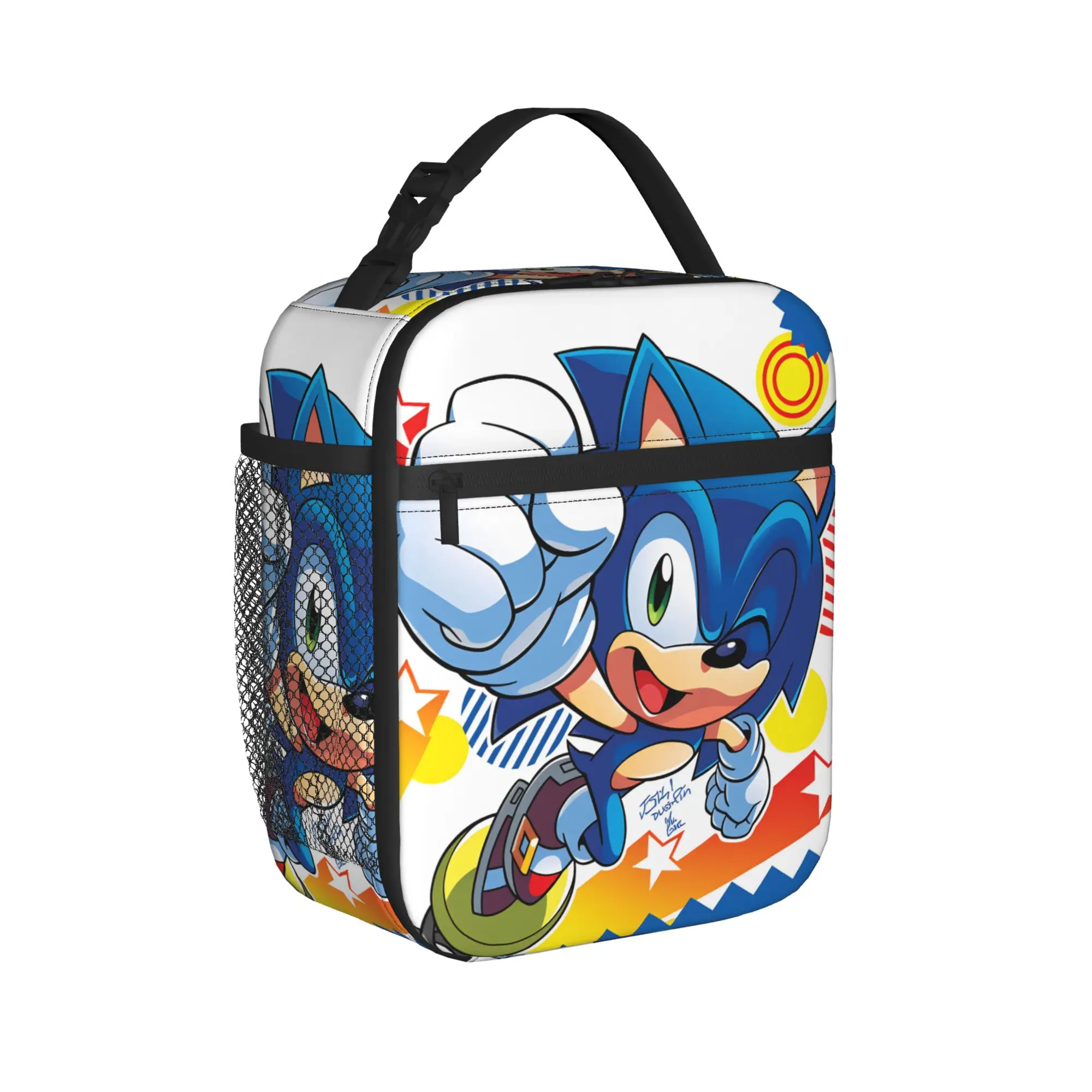 Sonices Cartoon Game Lunch Bag Convenient Lunch Box Adult Travel Print Cooler Bag Cute Oxford Thermal Lunch Bags